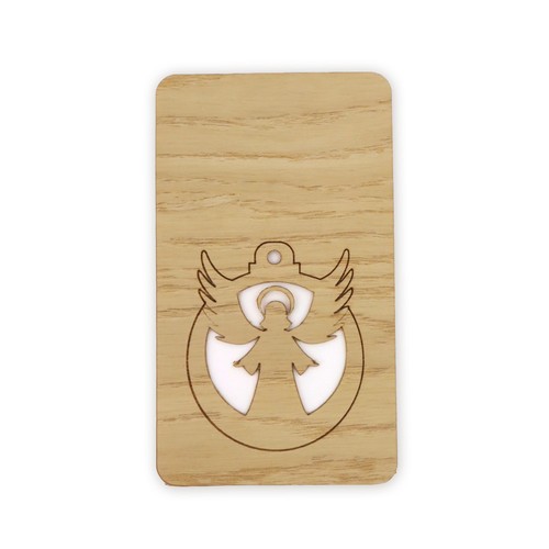 Carte bois boule de Noël détachable