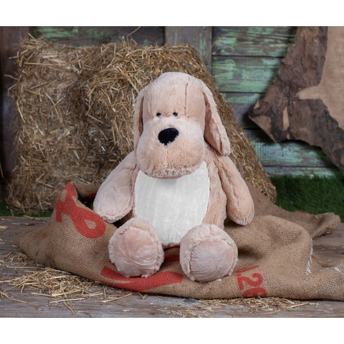 Chien avec ouverture zippée