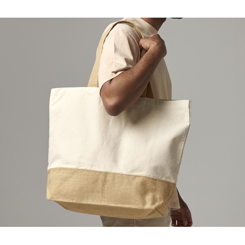 Sac shopping XL coton/toile de jute