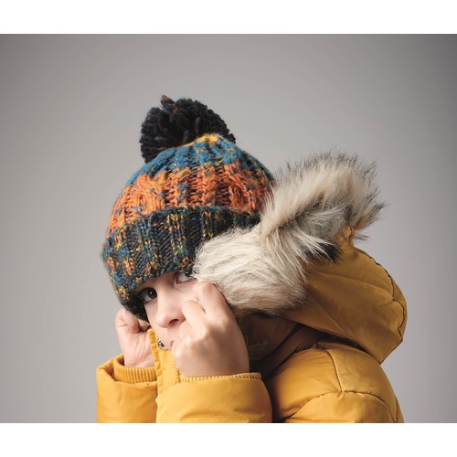 JUNIOR CORKSCREW POM POM BEANIE