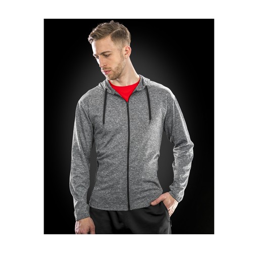Tee-shirt de sport zippé à capuche homme