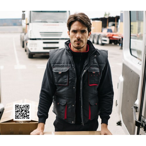 GILET MATELASSÉ BICOLORE MULTIPOCHES