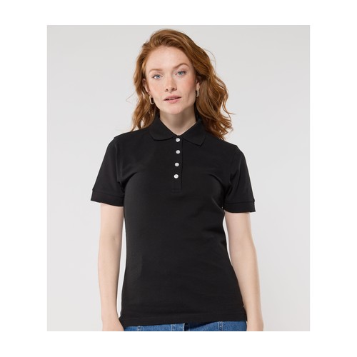 Polo femme boutons contrastés