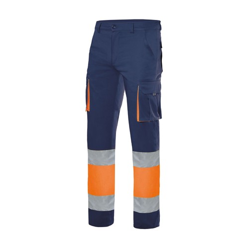 PANTALON 100% COTON BICOLORE MULTIPOCHES