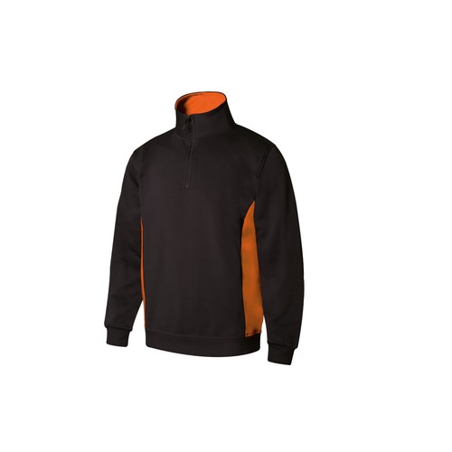 SWEAT BICOLORE COL ZIPPÉ