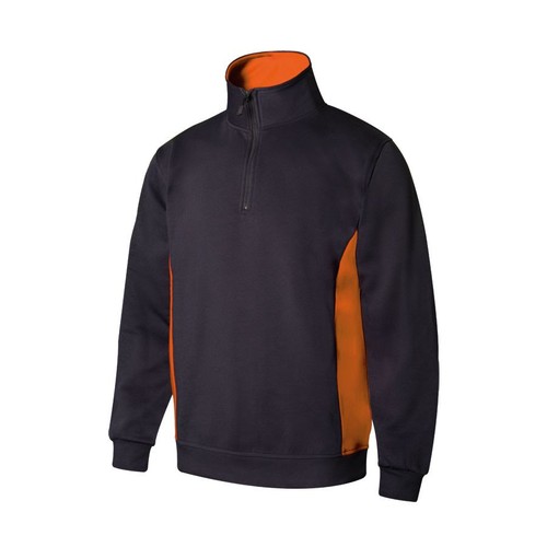 SWEAT BICOLORE COL ZIPPÉ