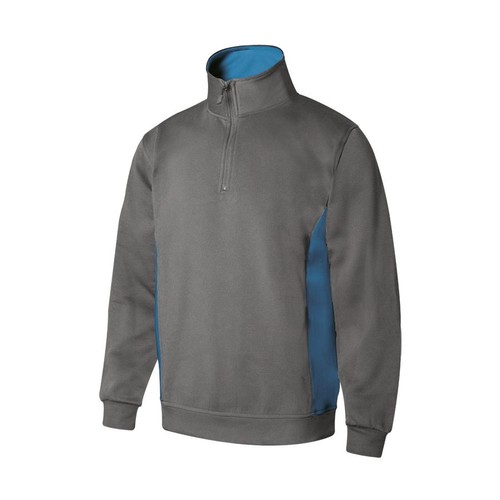SWEAT BICOLORE COL ZIPPÉ
