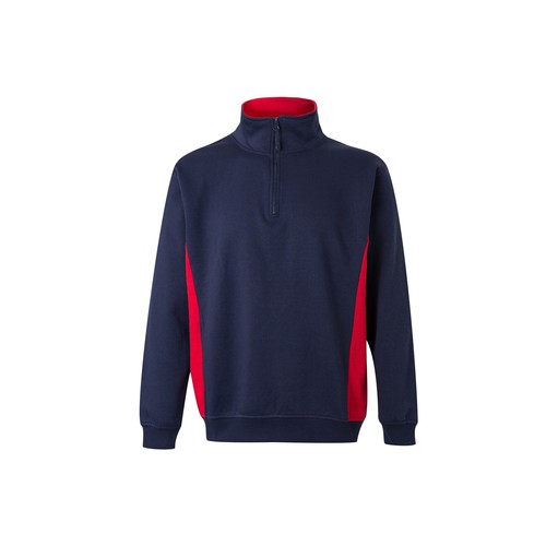 SWEAT BICOLORE COL ZIPPÉ