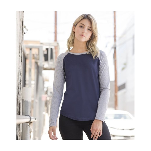 Tee-shirt baseball manches longues femme