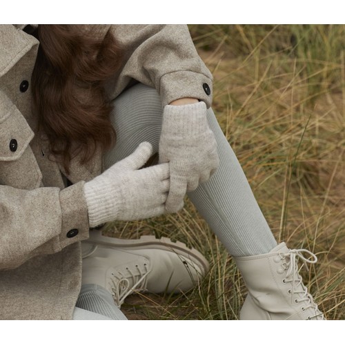 Gants avec poignets en maille côtelée