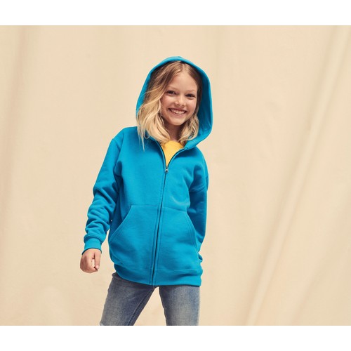 Sweat capuche grand zip enfant