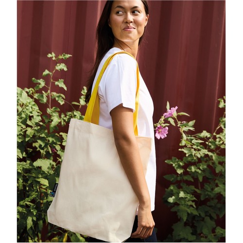 Sac shopping anses contrastées