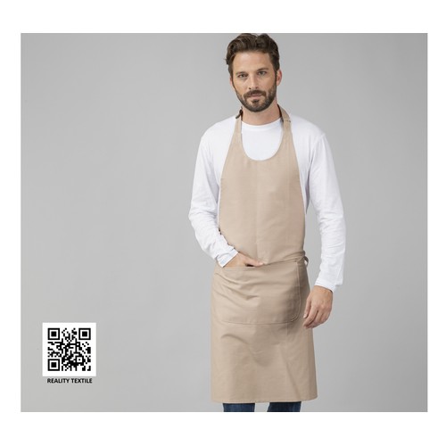 Tablier à bavette 100% coton avec poche