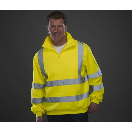 Sweat col zippé haute visibilité
