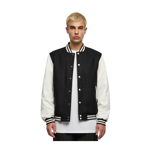 Veste baseball en simili cuir