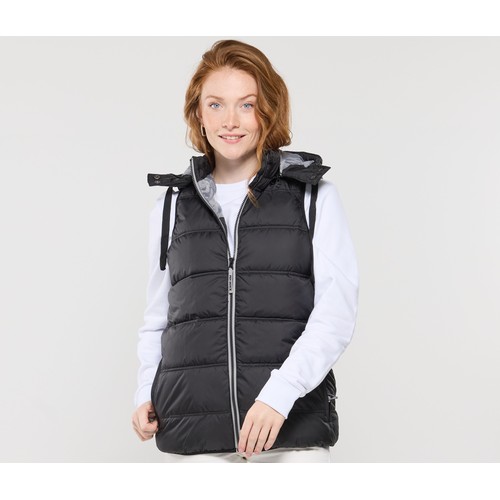 Bodywarmer doudoune femme avec capuche