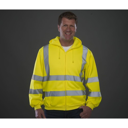 Sweat capuche zippé haute visibilité
