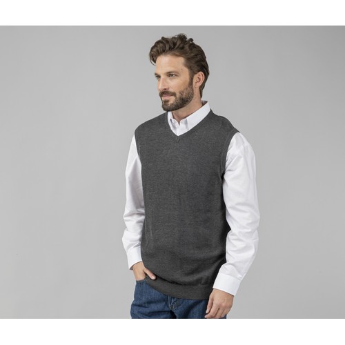 Pull sans manche col V