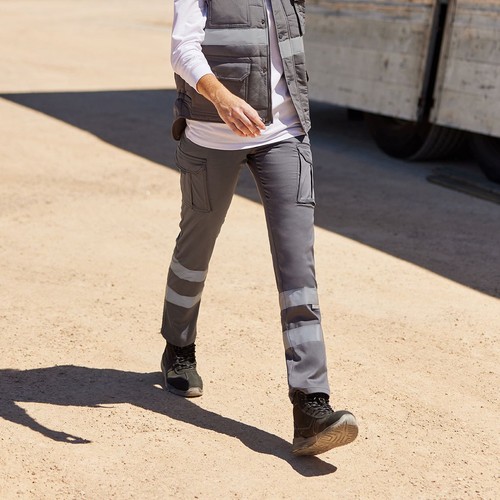 PANTALON STRETCH MULTIPOCHES À BANDES RÉFLÉCHISSANTES