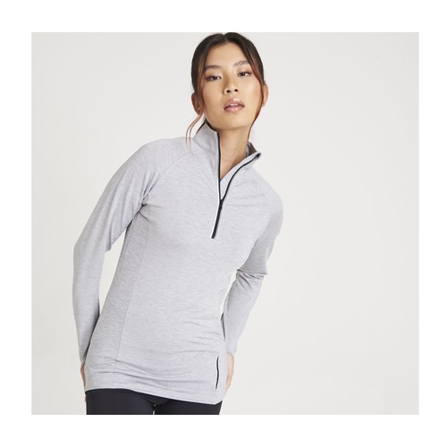 Tee-shirt de sport femme col zippé