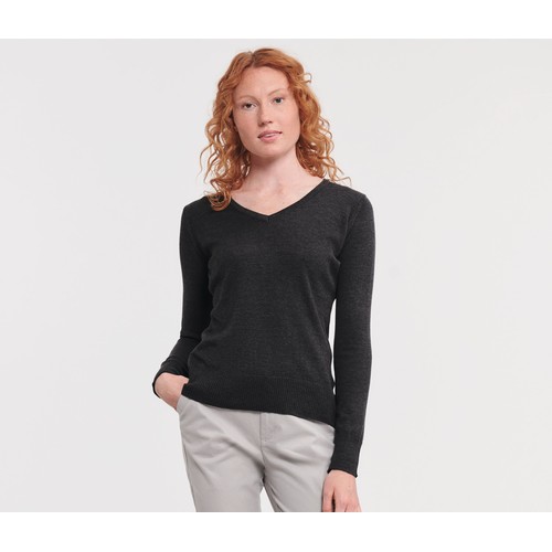 Pull col V femme