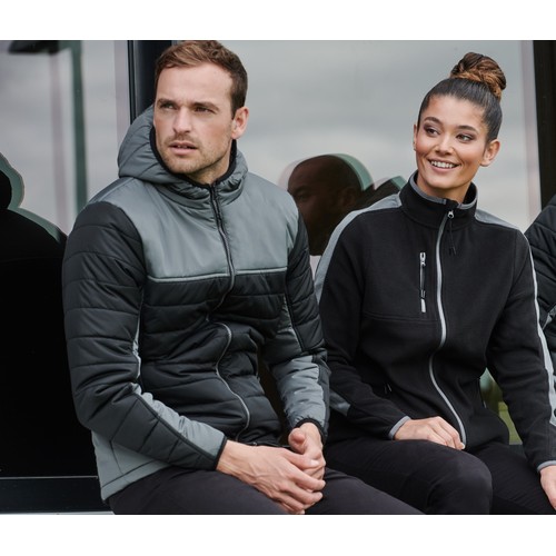 HOODED CONTRAST PUFFER JACKET