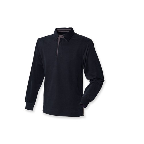 Polo coton émerisé manches longues