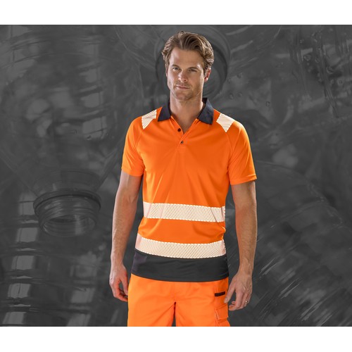 Polo visibilité augmentée en polyester recyclé
