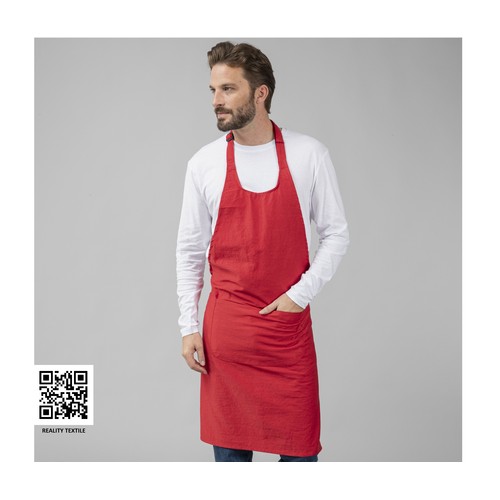 Tablier à bavette polycoton avec poche