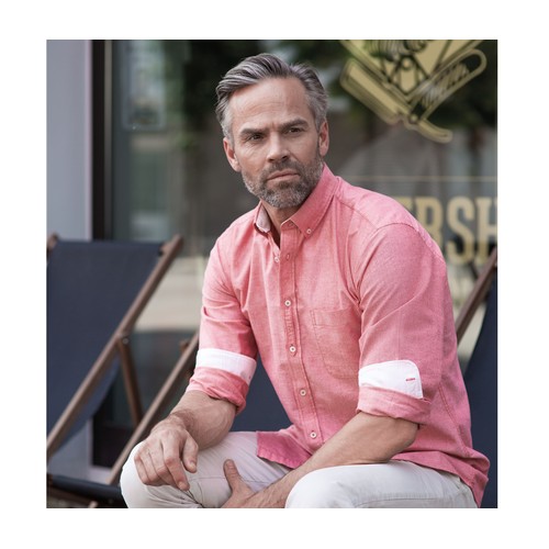 MEN'S LONG SLEEVE TAILORED WASHED OXFORD SHIRT