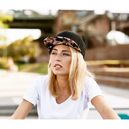 Casquette snapback motif fleuri