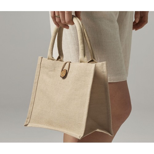 Mini sac cadeau en coton/toile de jute