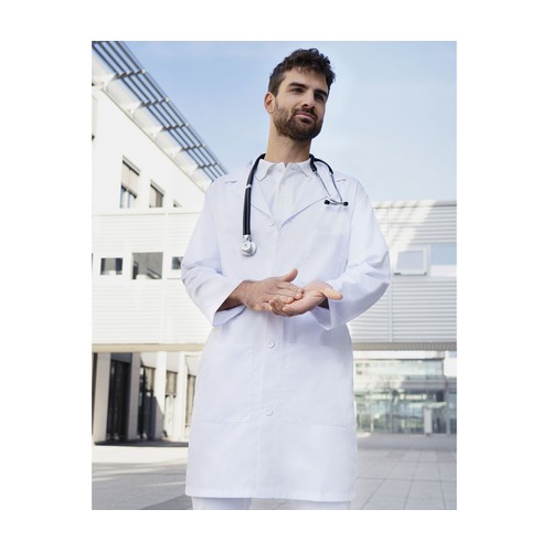 MEN'S MEDICAL AND LAB COAT BASIC WITH LAPEL COLLAR