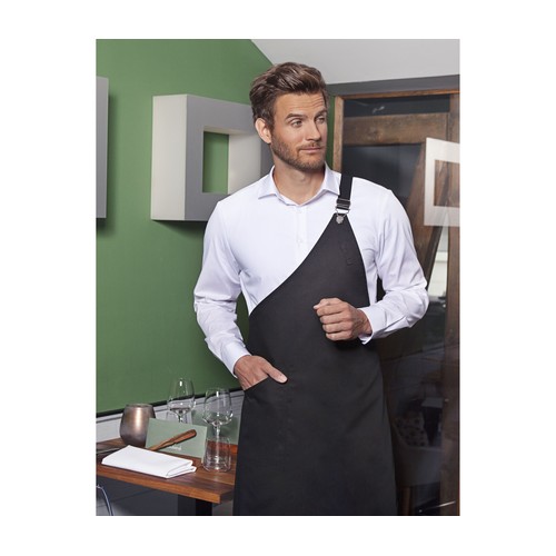 Tablier asymétrique en tissu sergé