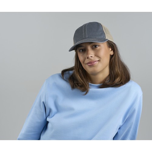 Casquette bicolore 6 pans style vintage