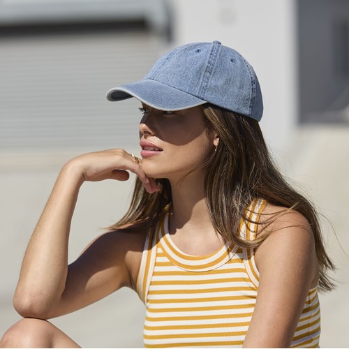 Casquettes 6 pans en coton denim thumbnail 4