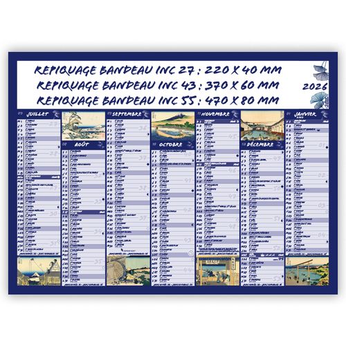 MONT FUJI | Calendrier bancaire thématique 2026 - 2