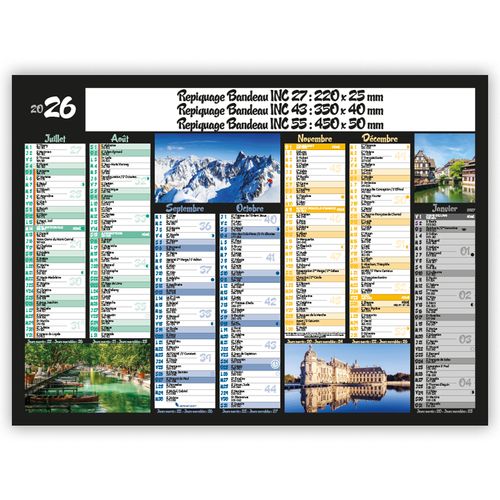 PAYSAGES DE FRANCE | Calendrier bancaire thématique 2026 - 2
