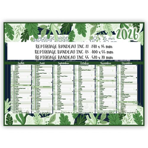 VEGETAL ILLUSTRÉ | Calendrier bancaire thématique 2026 - 2