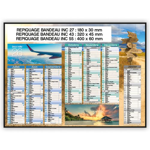 VOYAGES | Calendrier bancaire thématique 2026 - 2