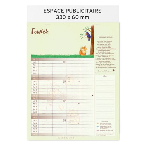 Calendrier feuillets 2026| Jean de la Fontaine - 3