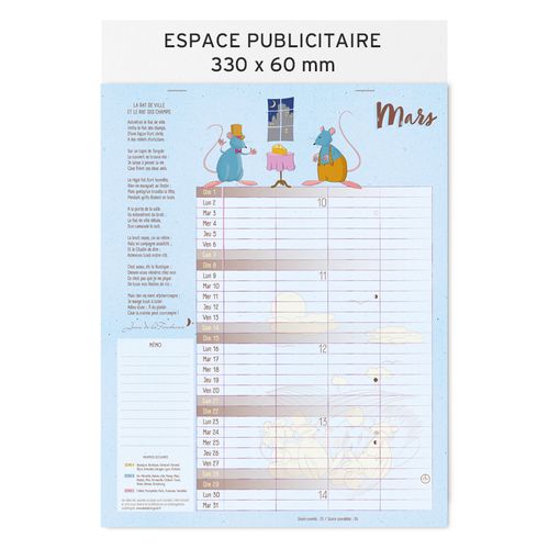 Calendrier feuillets 2026| Jean de la Fontaine - 4