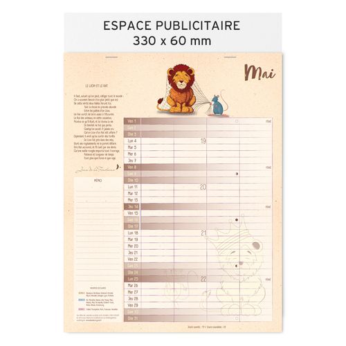 Calendrier feuillets 2026| Jean de la Fontaine - 6