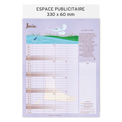 Calendrier feuillets 2026| Jean de la Fontaine - 7