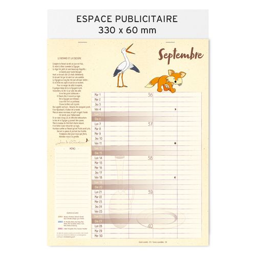 Calendrier feuillets 2026| Jean de la Fontaine - 10