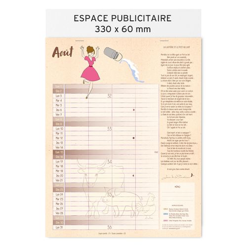 Calendrier feuillets 2026 | Jean de la Fontaine - 9