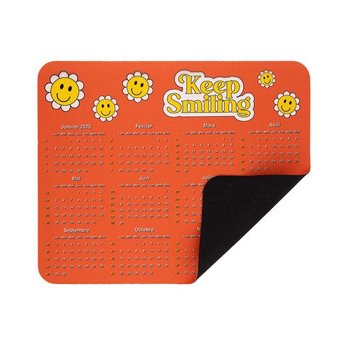 Tapis de souris en microfibre verso caoutchou noir - 1