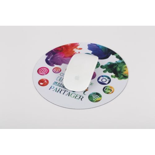 Tapis de souris en microfibre verso caoutchou noir - 1