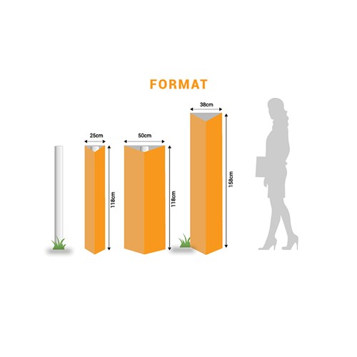 Totem triptyque (Polypropylène alvéolaire)