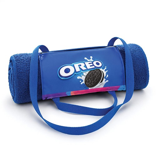 Personalized beach towel with bag